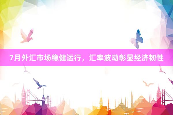 7月外汇市场稳健运行，汇率波动彰显经济韧性